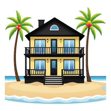 beach house house no trees not wooden like cartoonish almost only the front sticker