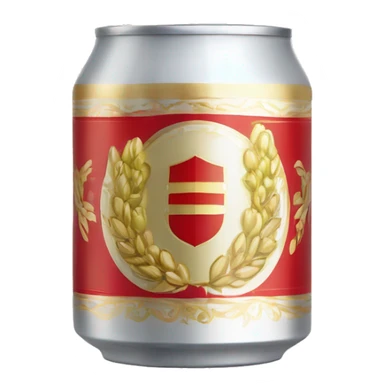 A can of beer labeled ‘Lite,’ featuring a fine Pilsner logo with gold wheat and hops decoration on a white background, and a red circular crest with intricate golden details at the center. sticker