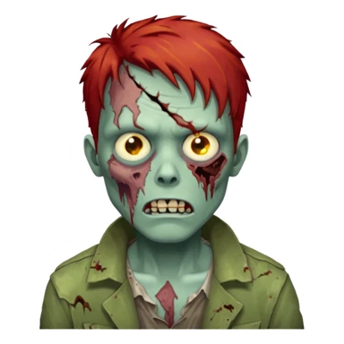 male zombie with red hair sticker