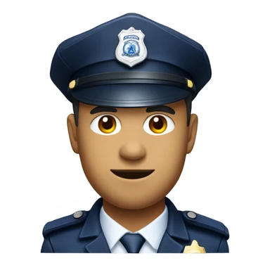 a police officer wearing a hat with JIRA logo sticker