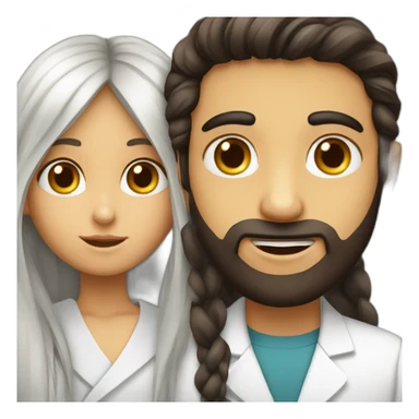 Long hair Jewish girl with ophthalmologist Arabic boy sticker