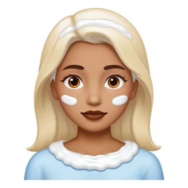 white icing on woman just on the face area sticker