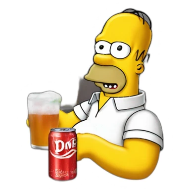 Homer simpson boit un soda sticker
