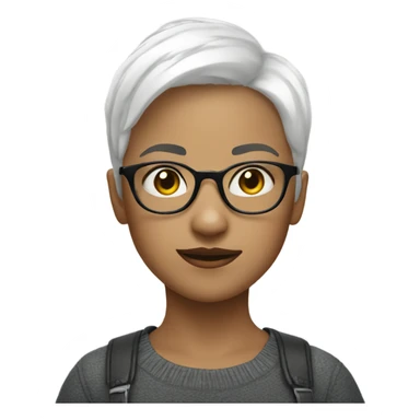 white short haired girl with glasses portrait sticker