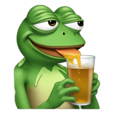 pepe frog drinking soda sticker