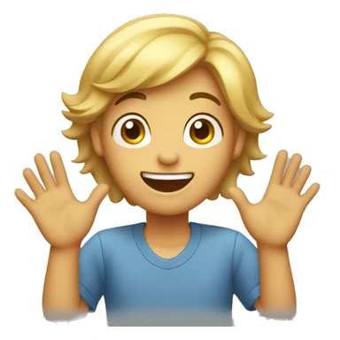 Excited person raising hands  sticker