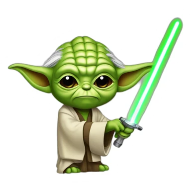 maitre yoda avec un sabre laser sticker