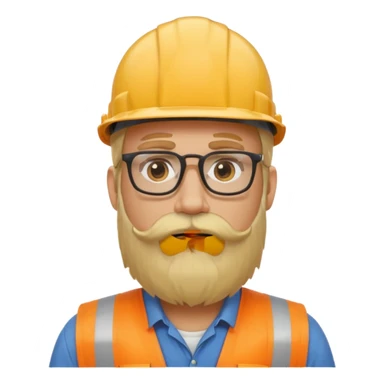 blond man with long beard construction worker and spectacles sticker