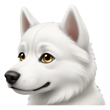 White little husky dog with black eyes sticker