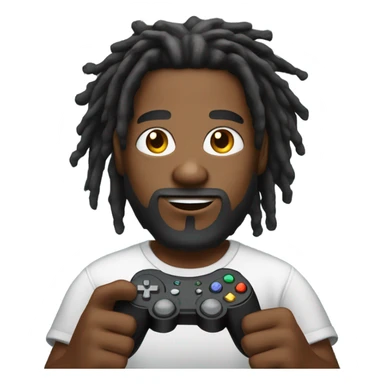 Black man with dreadlocks and beard playing video game  sticker
