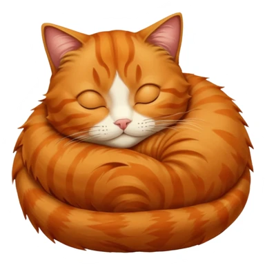 orange cat sleeping sticker