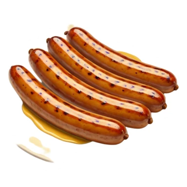 short romanian sausages with mustard sticker