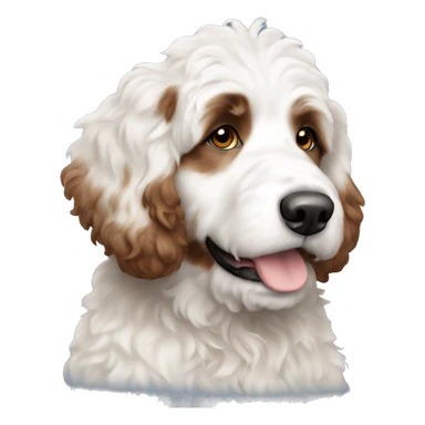 white bernedoodle with brown spots  sticker