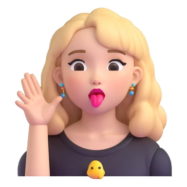Sabrina Carpenter blowing a kiss 3D emoji style sticker