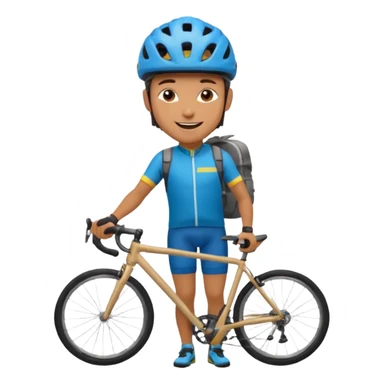 Cyclist with backpack sticker