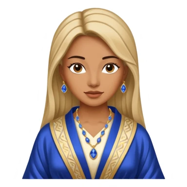 River Queen – sapphire necklace + silk robe sticker