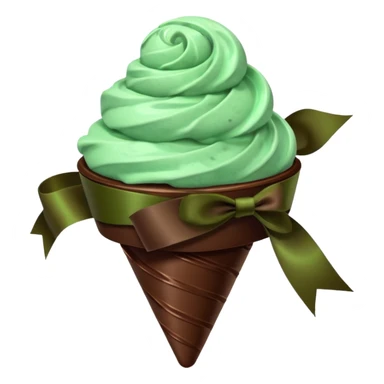 Mint chocolate sorbet with ribbon sticker