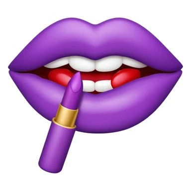 emoji marca de beijo de batom na cor do batom roxa sticker