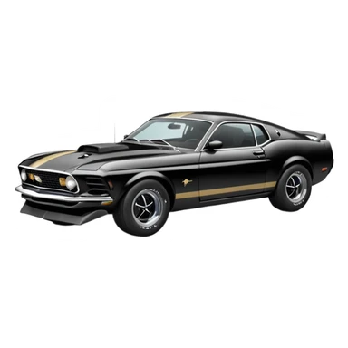 Ford mustang mach 1 grijs met zwarte strepen  sticker
