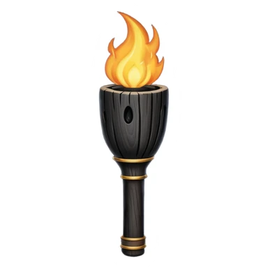 black wooden torch sticker
