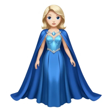 A blue satin dress with crystal bodice and flowing cape.




























 sticker