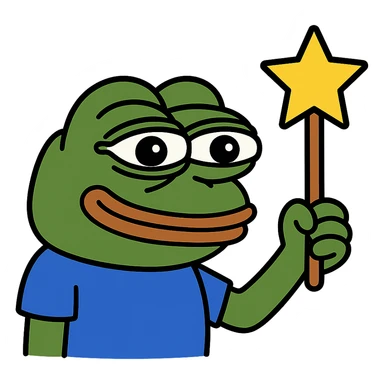 pepe the frog with a star wand sticker