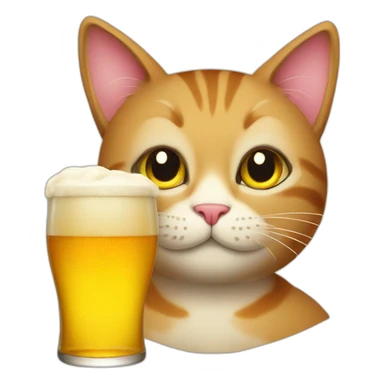 Cat drink beer sticker