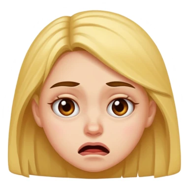 A girl making a face of disgust eww sticker