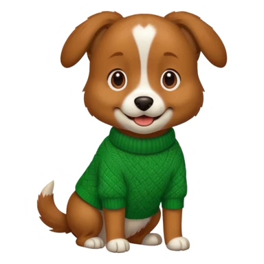 dog wear a green sweater sticker