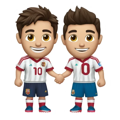 LEONEL MESSI AND CRISTIANO RONALDO SHAKING HANDS RONALDO WITH PORTUGAL MESSI WITH ARGANINA sticker