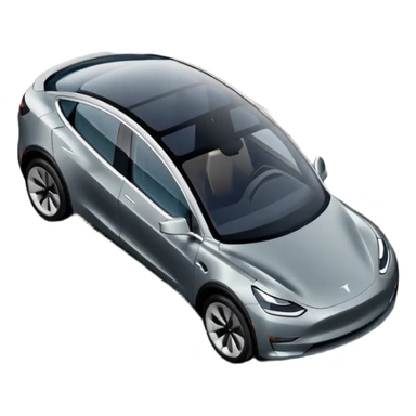 A Tesla Model Y parallel parking in front of a store, from above sticker