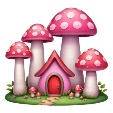 pink mushroom houses sticker