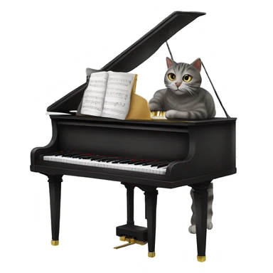 A cat playing piano ￼ sticker