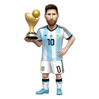 messi con la camiseta de argentina y la copa sticker