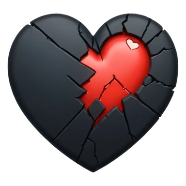 BLACK BROKEN HEART sticker