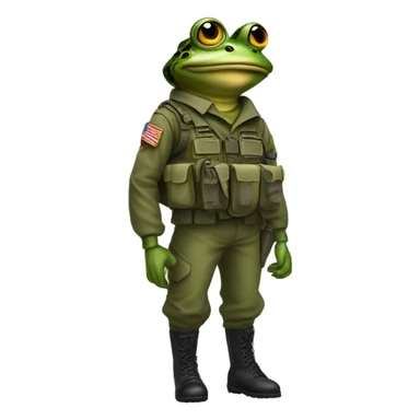 Military frog sticker