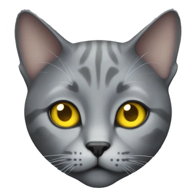 realistic grey cat with yellow eyes  sticker
