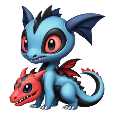 Colorful Exotic Meloetta-Toothless-Salandit-Darkrai-Venom-Stitch-Fakémon-creature-hybrid sticker