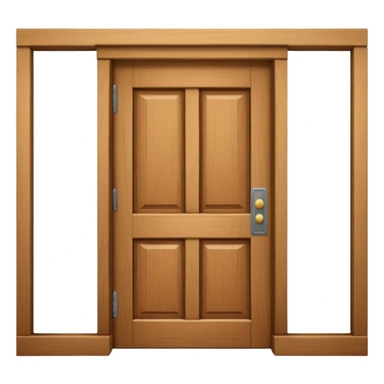 a wooden door that is wide open. The door is not closed, it is open! The door frame is simple and matches the wood tone of the door. sticker