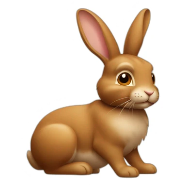 Lapin avec plusieurs teinte de marron sticker