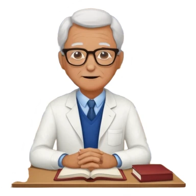 old male Librarian in foreign countries with glasses and librarian uniform sitting in library infront of bookshelf sticker