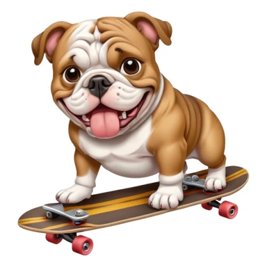 english bull dog on skateboard  sticker