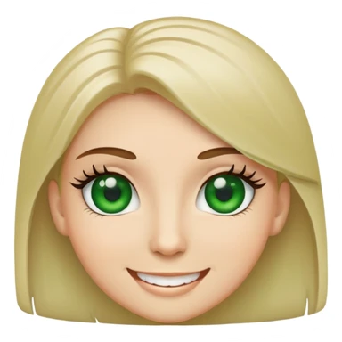 Smile emoji with green eyes and long eyelashes sticker