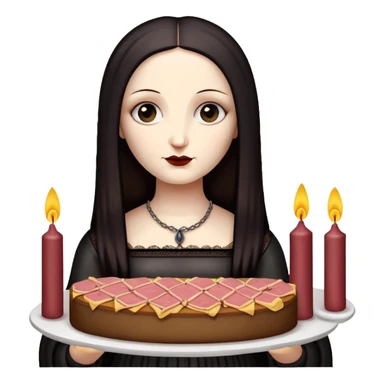 goth monalisa holding a SPAM MEAT  birthday cake  sticker