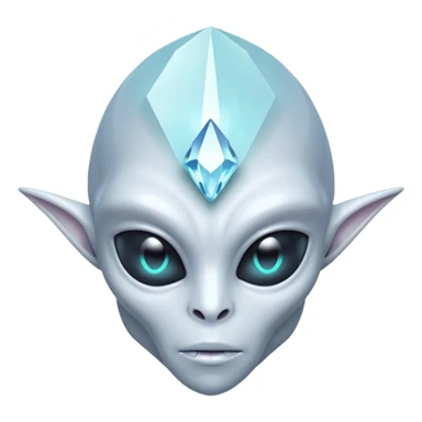 crystal alien portrait, head and shoulders only, transparent crystal skin, glowing core inside chest, sharp geometric features, 3D cartoon, mobile game icon style, clean background, no text, no watermark
 sticker