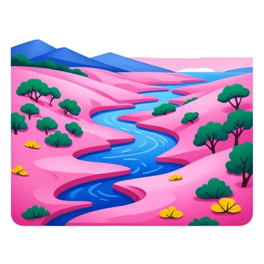Matisse slop style pink SPAM art landscape sticker