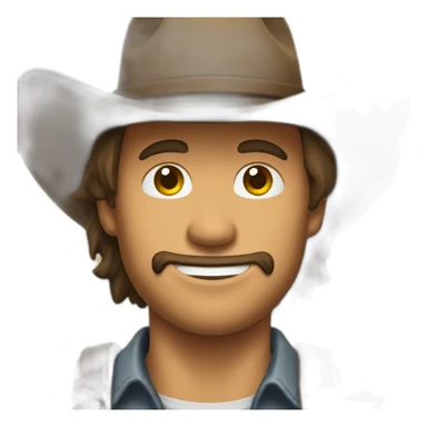 cowboy with a hat made out of fir sticker
