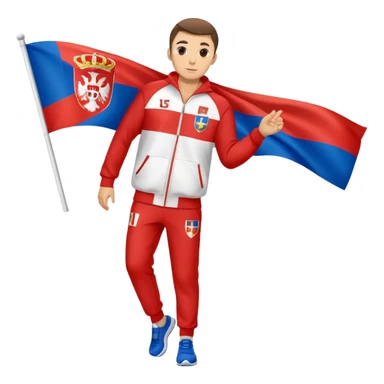 serbian flag wearing tracksuit sticker