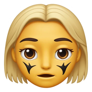 🙂 with a scar or lash in its face sticker