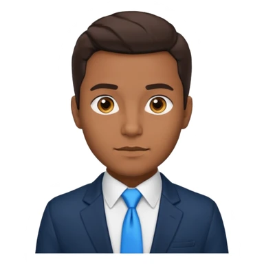 un homme brun joli avec des jolies traits avec une chemise blanche et une veste a manche longues et cravate bleu il a les yeux marron sticker